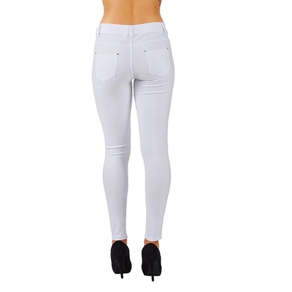 Jean Look Jeggings Slim Fit Pull Up Pants - Picture 3 of 4